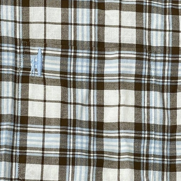 Johnnie-O Hangin’ Out Men’s Size XXL Brown / Blue Plaid Button Up Shirt - Picture 12 of 12